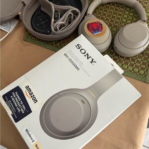 Sony WH-1000XM4 Wireless Headphones — Beige with Gold Logo